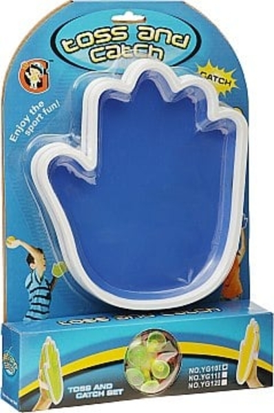 Игрушка "Тарелка" с шаром липучкой, синяя, рука Shantou - Pampik