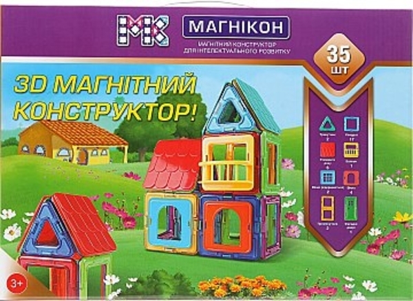 3D магнитный конструктор, 35 деталей Магникон - Pampik - 2
