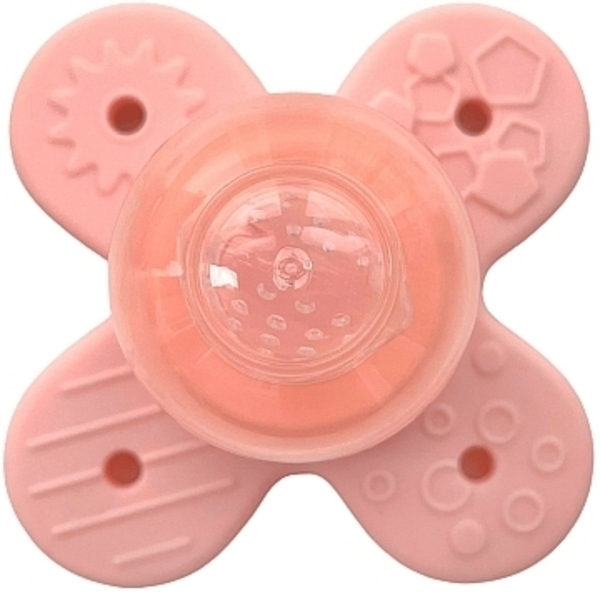 Ниблер силиконовый "Nibi Teether 2in1", розовый Kinderenok - Pampik - 4