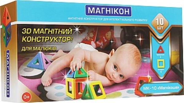 3D магнитный конструктор "Магникоша", 10 деталей Магникон - Pampik