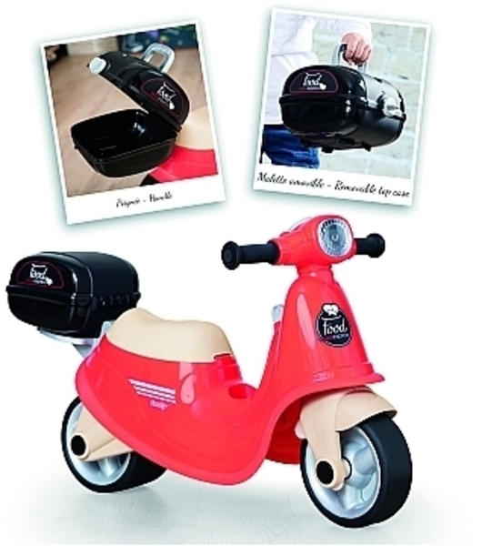 Скутер-біговел дитячий Smoby Доставка їжі, зі знімним боксом, червоний (721007) - Pampik - 2