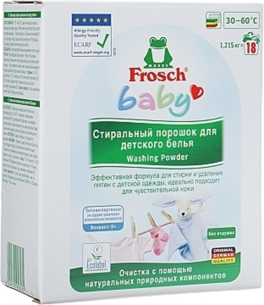 Стиральный порошок для детского белья Baby, 1,215 кг Frosch - Pampik