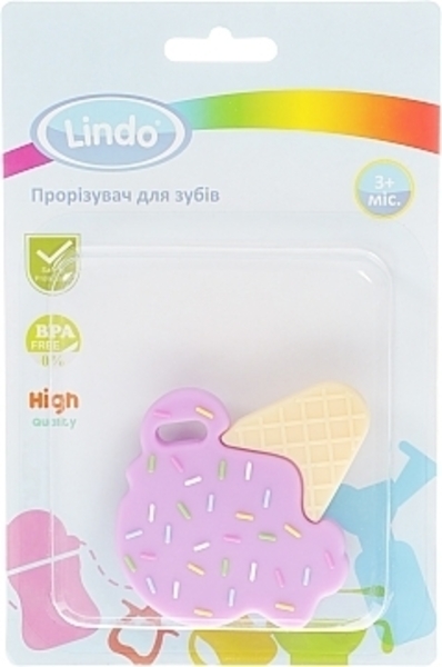 Прорезыватель для зубов "Мороженое", белый Lindo - Pampik