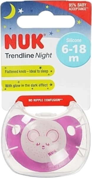 Пустышка "Trendline Day And Night", 6-18мес, мышка NUK - Pampik