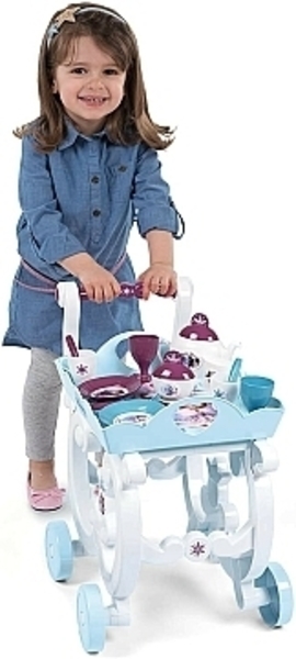 Сервірувальний візочок Smoby Frozen 2 з підносом та чайним сервізом, 17 елементів (310517) - Pampik - 4