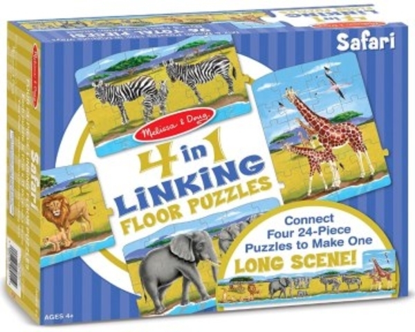 Пазл напольный 4 в 1 "Linking Floor Puzzles. Сафари" Melissa&Doug - Pampik