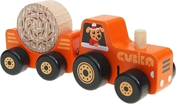 Деревянная игрушка "Трактор", на магнитах Cubika - Pampik