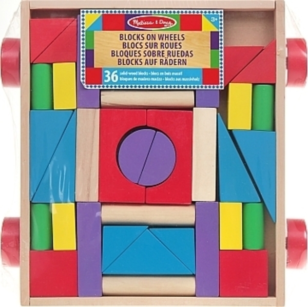 Набор деревянных блоков на тележке Melissa&Doug - Pampik