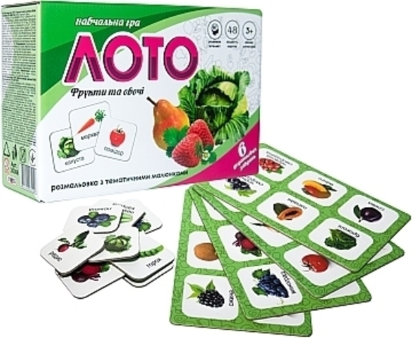 Настольная игра лото "Фрукты и овощи", укр. Strateg - Pampik