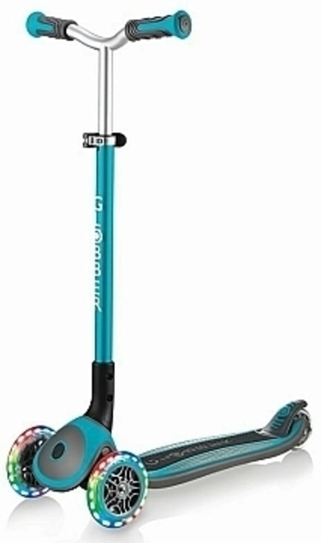 Самокат Globber Master Lights, до 50 кг, колеса з підсвічуванням, бірюзовий (662-105) - Pampik