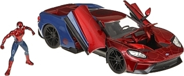 Машина металлическая Jada Марвел Человек-Паук Ford GT (2017) с фигуркой Человека-Паука (253225002) - Pampik - 3