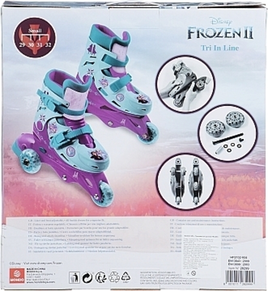 Роликовые коньки 3 колесные "Frozen", бирюзовые с фиолетовым Mondo - Pampik - 5