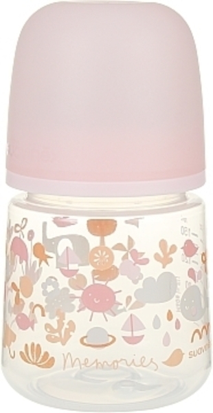 Бутылочка "Истории малышей", 150 мл, физиологическая соска, медленный поток, розовая Suavinex - Pampik