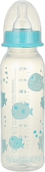 Бутылочка из полипропилена для кормления Baby-Nova Декор, 250 мл (3960071) - Pampik