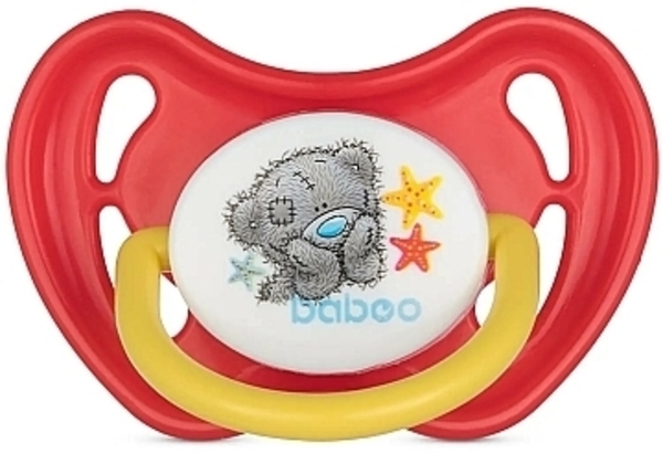 Пустушка силіконова Baboo Me To You, з народження, червона (90409) - Pampik