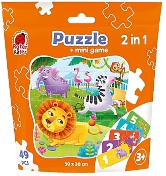 Пазли Vladi Toys 2 в 1 Зоопарк з міні-грою, 49 елементів (RK1140-06) - Pampik