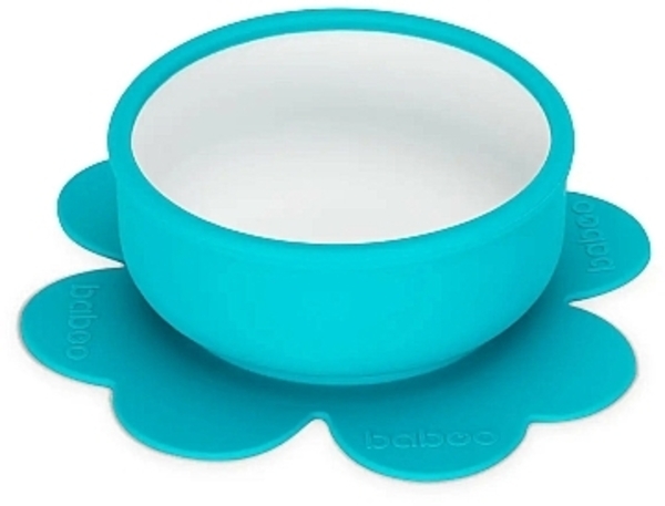 Тарелочка силиконовая глубокая Baboo, от 6 месяцев, голубая (90427) - Pampik