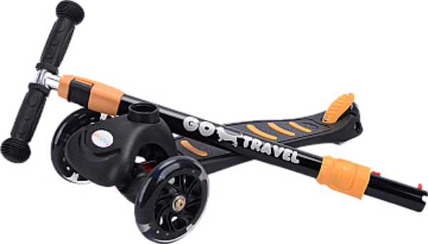 Самокат GO Travel, чорний з оранжевим (LS304B-BY) - Pampik - 3