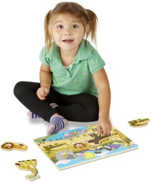 Рамка-вкладыш "Safari Peg Puzzle. Сафари", 7 элементов Melissa&Doug - Pampik - 3