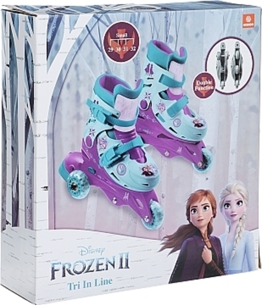 Роликовые коньки 3 колесные "Frozen", бирюзовые с фиолетовым Mondo - Pampik - 4