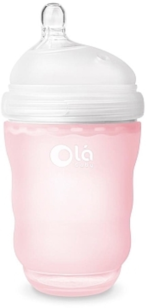 Силиконовая антиколиковая бутылочка Gentle Bottle, 240 мл., rose Olababy - Pampik