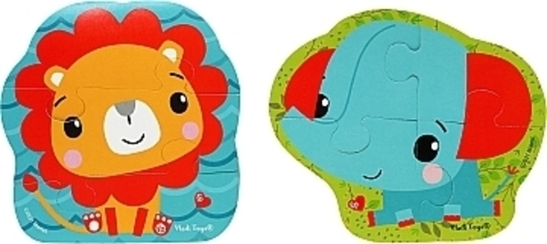 Магнитные беби пазлы "Fisher Price. Лев и слоник", англ. Vladi Toys - Pampik