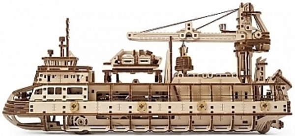 Механический пазл "Научно-исследовательское судно" Ugears - Pampik - 2