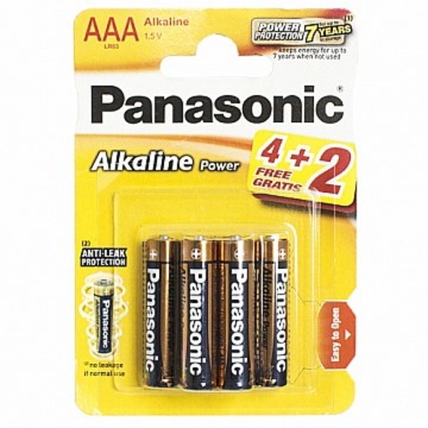 Батарейка Panasonic Alkaline Power AAA LR03, 6 шт. - Pampik