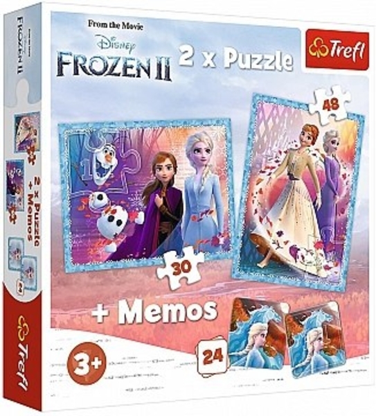 Пазл 2 в 1 + мемос "Холодное сердце 2. Загадочная земля " Trefl - Pampik