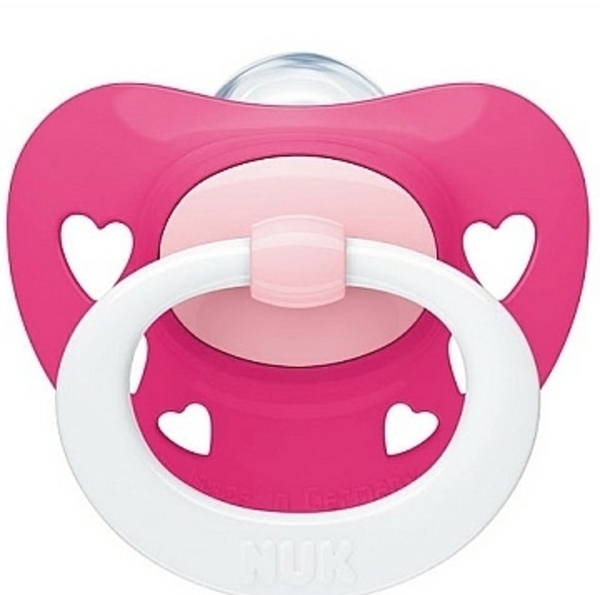 Пустышка Signature, силикон р.2, розовые сердечки NUK - Pampik
