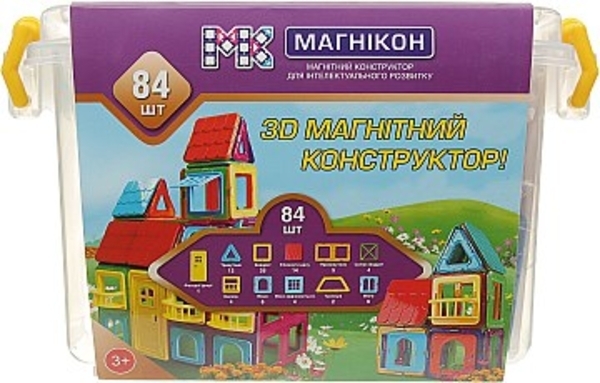 3D магнитный конструктор, Магникон, 84 детали - Pampik - 2