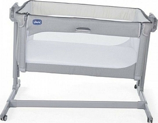 Детская кроватка "Next2Me Magic", серая Chicco - Pampik