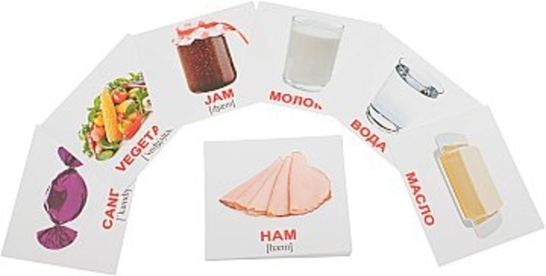 Набор ламинированных карточек «Еда», англо-украинский язык Вундеркинд с пелёнок - Pampik