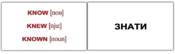 Комплект карточек по методике Глена Домана МИНИ “Неправильные глаголы” англ/укр Вундеркинд с пелёнок - Pampik - 3