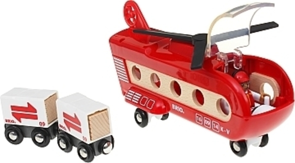 Грузовой вертолет с вагонами, 8 элементов Brio - Pampik - 2