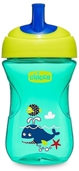 Поильник-непроливайка "Advanced Cup" 266 мл, 12м+, зеленый с рыбками Chicco - Pampik