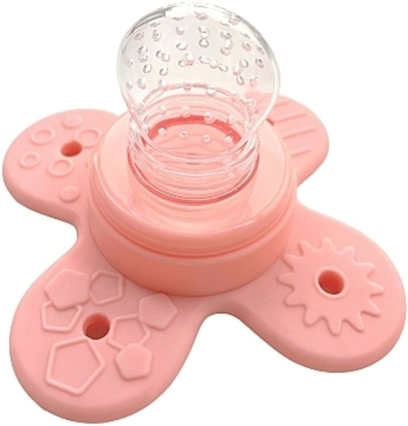 Ниблер силиконовый "Nibi Teether 2in1", розовый Kinderenok - Pampik - 2
