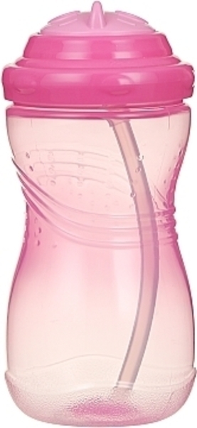 Поїлка-непроливайка з силіконовою соломинкою Курносики, рожева, 420 мл (7225) - Pampik