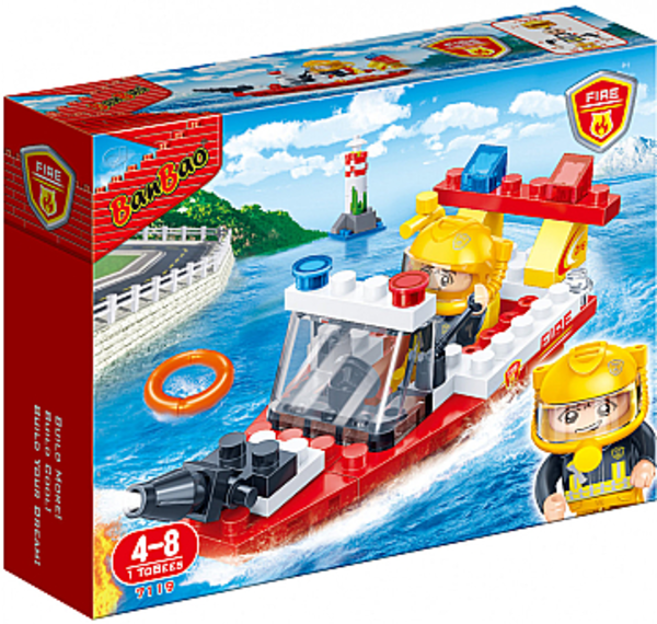 Конструктор "Пожарные. Пожарный лодка", 62 детали Banbao - Pampik