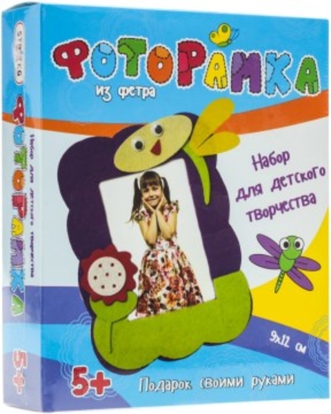 Набор для творчества "Фоторамка" из фетра, стрекоза Strateg - Pampik