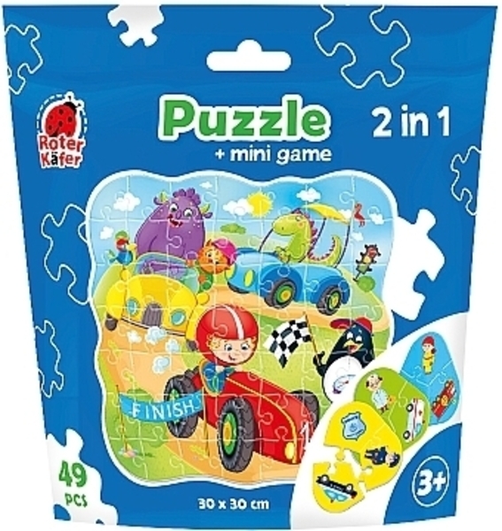 Пазлы Vladi Toys 2 в 1 Машинки с мини-игрой 49 элементов (RK1140-03) - Pampik