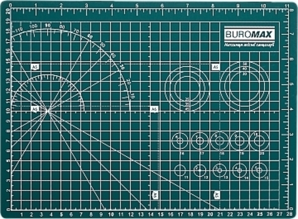 Коврик самовосстанавливающийся для резки, А4, трехслойный Buromax - Pampik