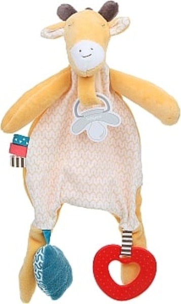 Мягкая игрушка с подвеской для соски "Маленькие друзья", жирафа BabyOno - Pampik