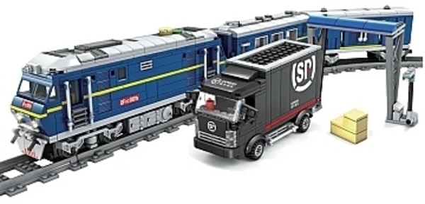 Конструктор "Поезд DF11 Z с рельсами", синий ZIPP Toys - Pampik