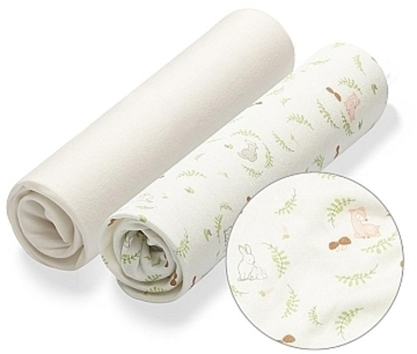 Бамбуковая простыня для кроватки 2 шт. "Лесные зверьки", 40х75см. BabyOno - Pampik