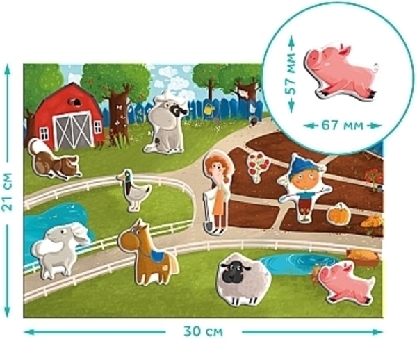 Пазлы магнитные "Магнитная ферма", 30 эл. Dodo - Pampik - 4