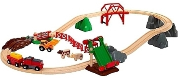 Ігровий набір Brio Сільське поселення з поїздом, на батарейках - Pampik - 2