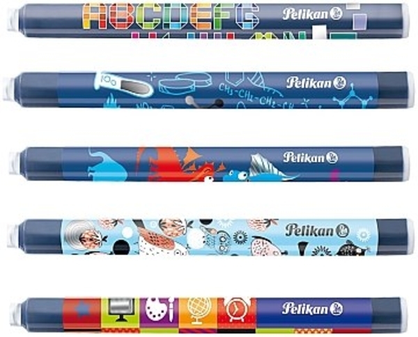 Чернильные картриджи "Griffix" 1,4мл увеличенные синие стираемые, 5шт Pelikan - Pampik - 2