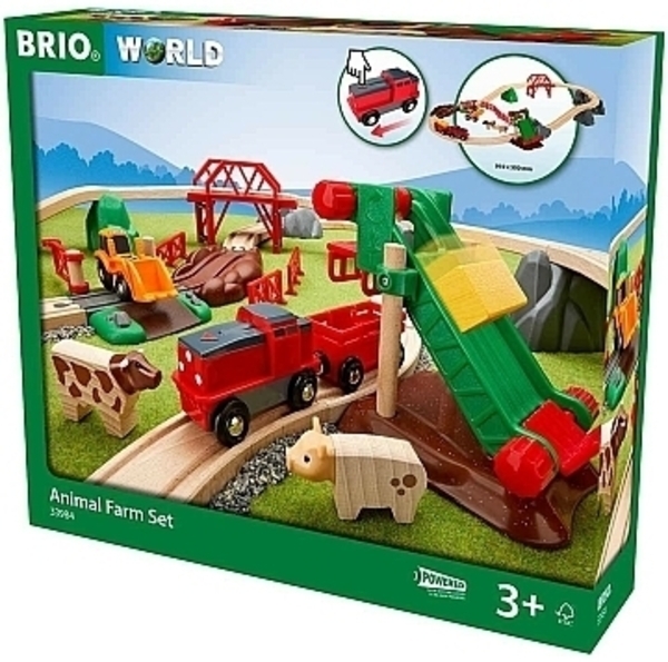Ігровий набір Brio Сільське поселення з поїздом, на батарейках - Pampik