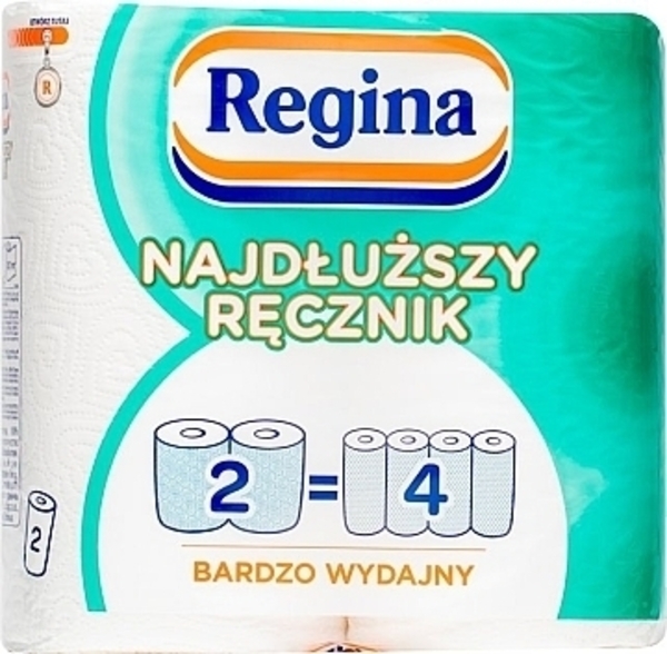 Паперові рушники Regina, двошарові, 2 рулони (2х90 шт.) - Pampik
